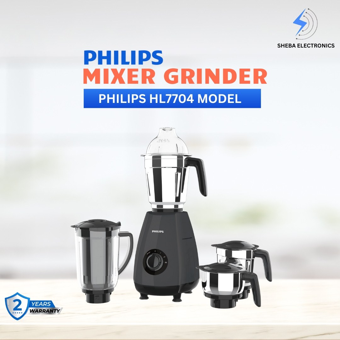 Phillips HL7704/00 black 1000 Juicer Mixer Grinder (4 Jars, Black)