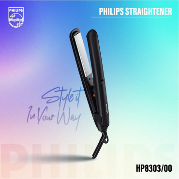 Philips  Hair Straightener Hp 8303/06-Selfie Straightener -Black