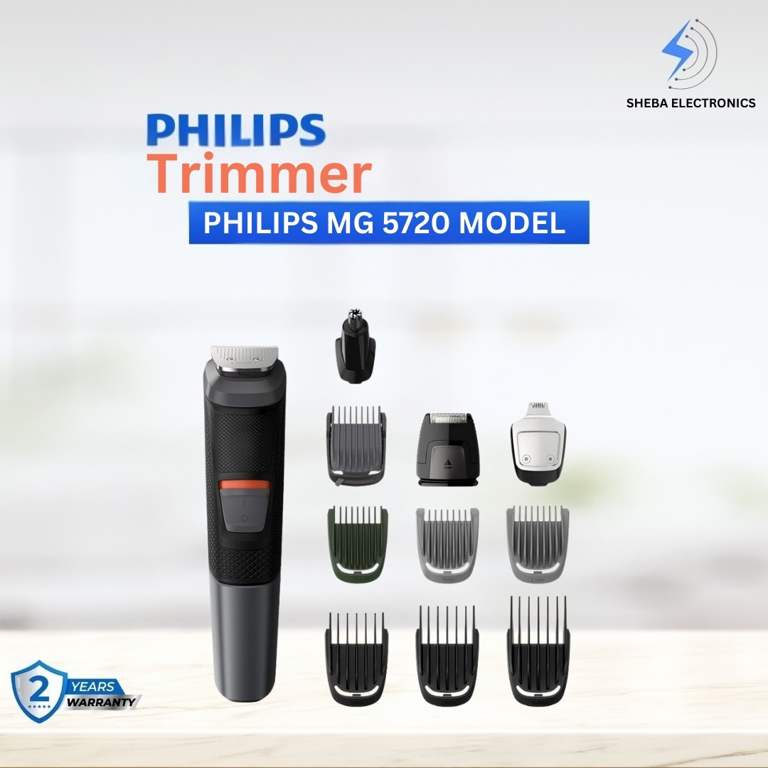 Philips Multigroom Series 5000 MG5720/18 Black, Grey Rechargeable