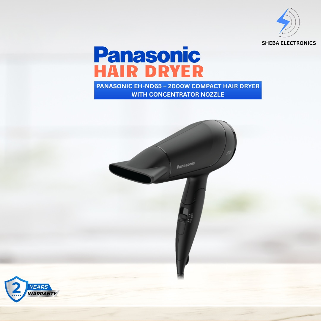 Panasonic EH-ND65 – 2000W Compact Hair Dryer with Concentrator Nozzle